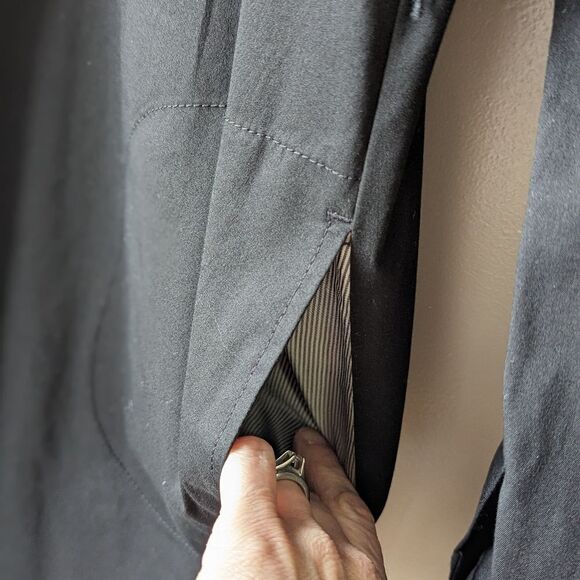 Lafayette 148 Midi Shirt Dress Button Front sz 8 in Black - Picture 13 of 15